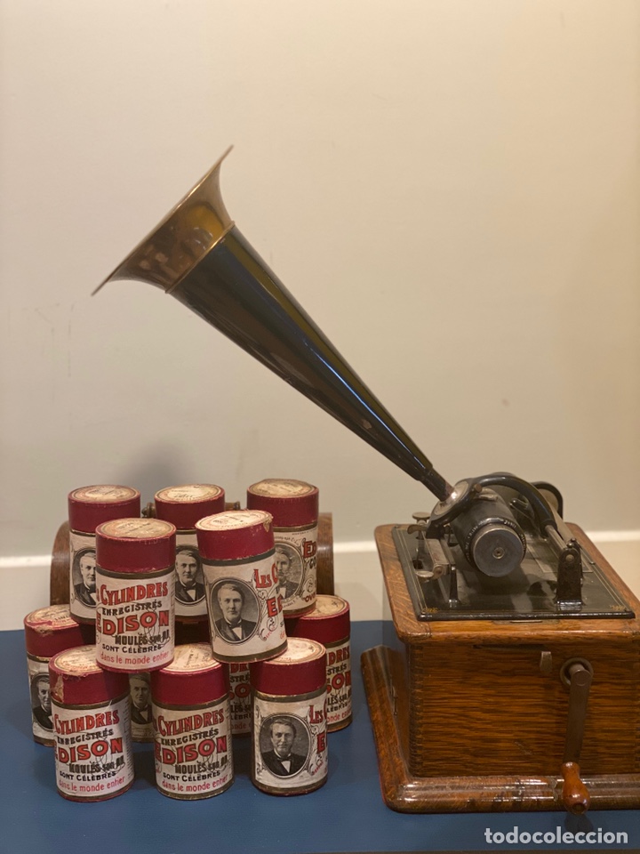 Fon&oacute;grafos y grabadoras de v&aacute;lvulas: Fonografo Edison primeros &lsquo;900 + accesorios - Foto 8