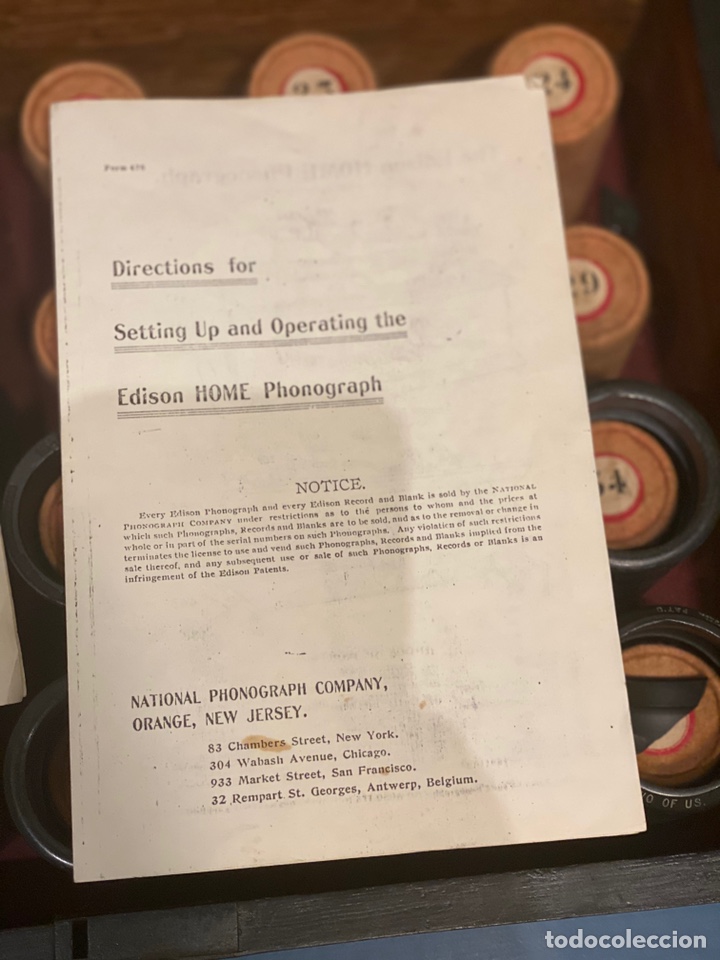 Fon&oacute;grafos y grabadoras de v&aacute;lvulas: Fonografo Edison primeros &lsquo;900 + accesorios - Foto 17