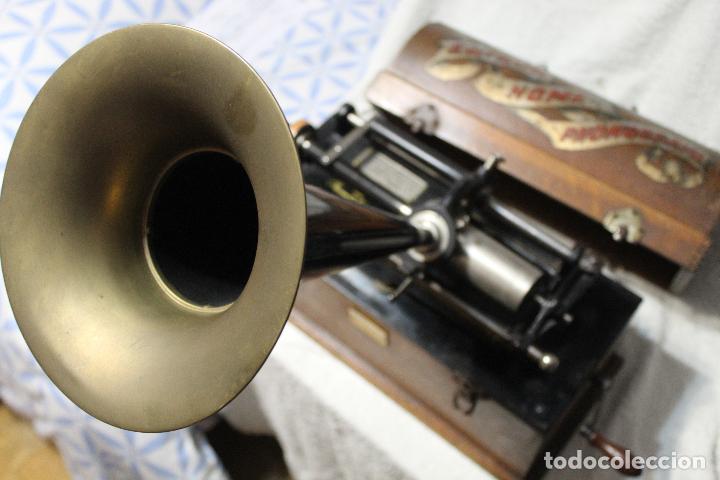 Fon&oacute;grafos y grabadoras de v&aacute;lvulas: Edison Home Phonograh FUNCIONANDO - Foto 2