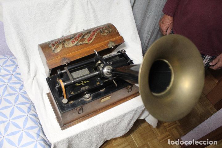Fon&oacute;grafos y grabadoras de v&aacute;lvulas: Edison Home Phonograh FUNCIONANDO - Foto 3