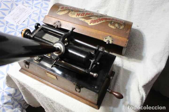 Fon&oacute;grafos y grabadoras de v&aacute;lvulas: Edison Home Phonograh FUNCIONANDO - Foto 4