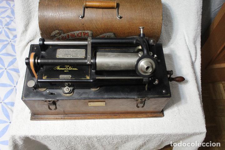 Fon&oacute;grafos y grabadoras de v&aacute;lvulas: Edison Home Phonograh FUNCIONANDO - Foto 8