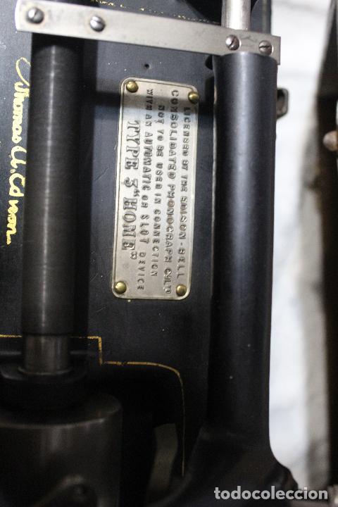 Fon&oacute;grafos y grabadoras de v&aacute;lvulas: Edison Home Phonograh FUNCIONANDO - Foto 11