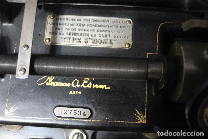 Fon&oacute;grafos y grabadoras de v&aacute;lvulas: Edison Home Phonograh FUNCIONANDO - Foto 12