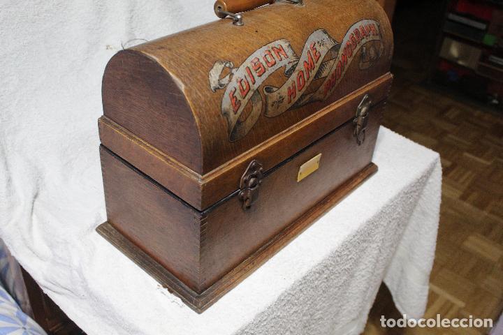 Fon&oacute;grafos y grabadoras de v&aacute;lvulas: Edison Home Phonograh FUNCIONANDO - Foto 23