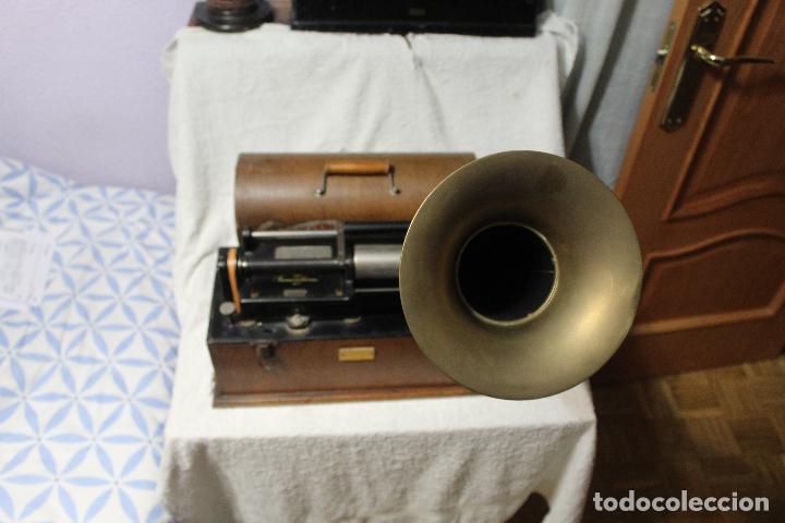 Fon&oacute;grafos y grabadoras de v&aacute;lvulas: Edison Home Phonograh FUNCIONANDO - Foto 1