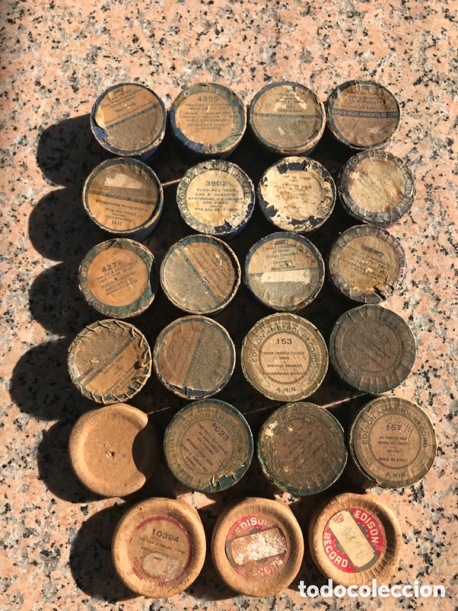 Fon&oacute;grafos y grabadoras de v&aacute;lvulas: Tapas para envases de cilindros Edison - Foto 2
