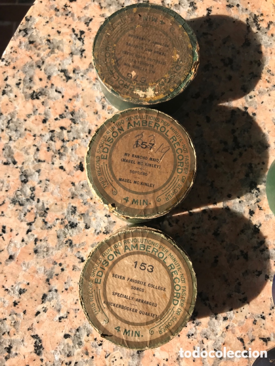 Fon&oacute;grafos y grabadoras de v&aacute;lvulas: Tapas para envases de cilindros Edison - Foto 10