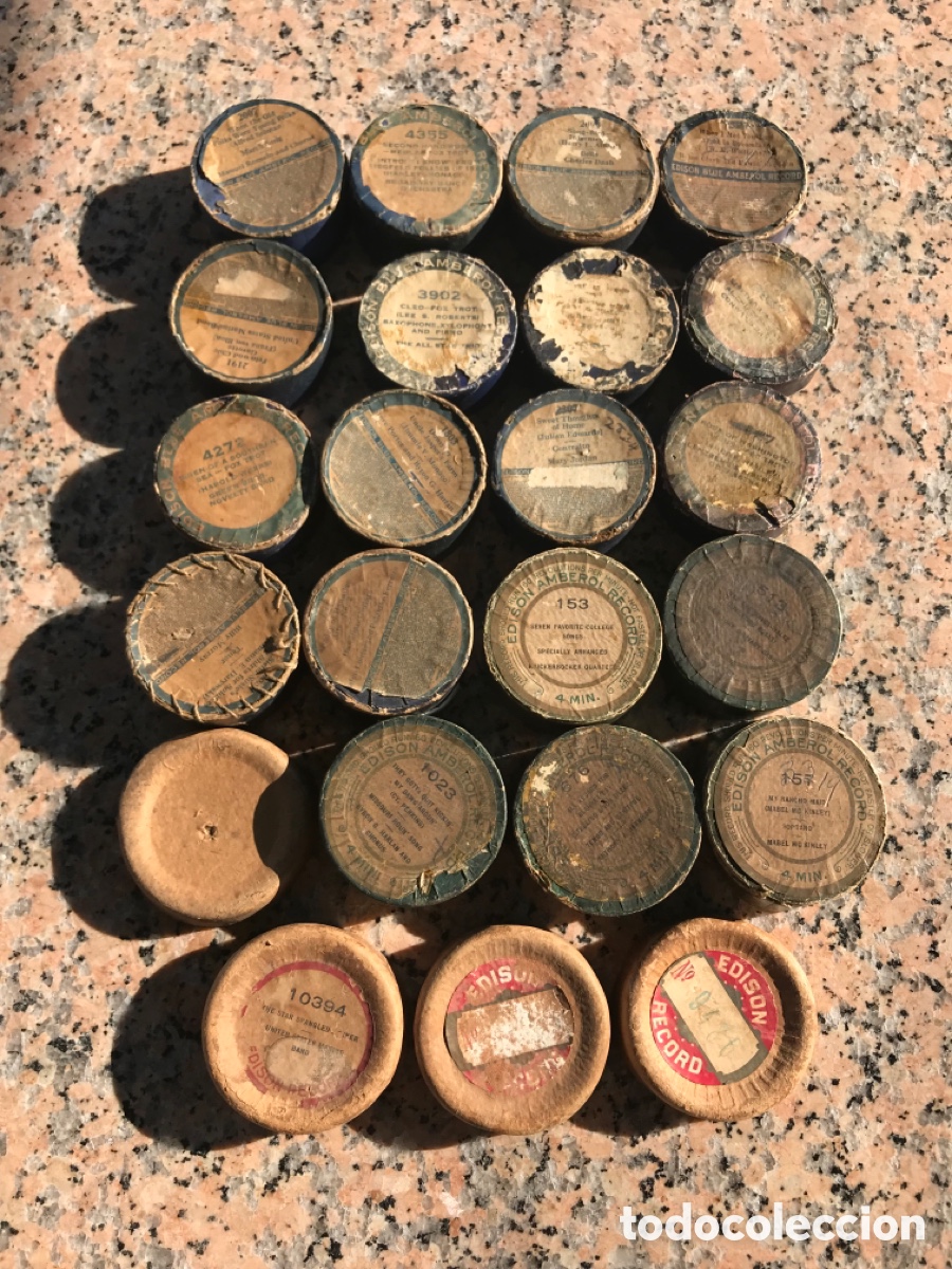 Fon&oacute;grafos y grabadoras de v&aacute;lvulas: Tapas para envases de cilindros Edison - Foto 1