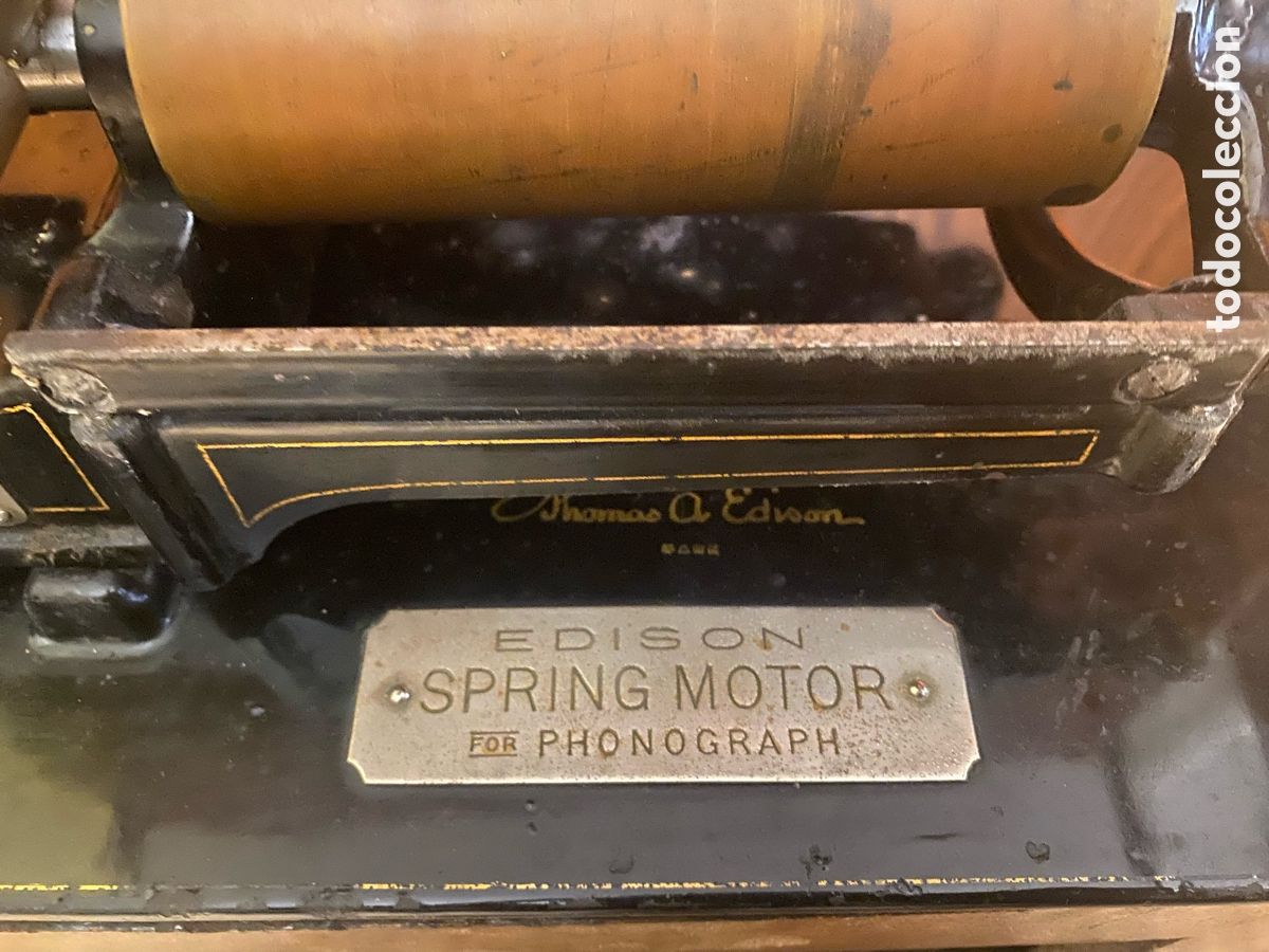 Fon&oacute;grafos y grabadoras de v&aacute;lvulas: Fon&oacute;grafo Edison Spring Motor