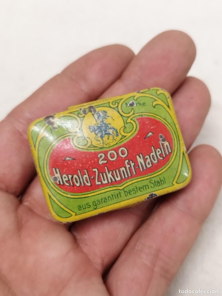 Fon&oacute;grafos y grabadoras de v&aacute;lvulas: Antigua caja de agujas de gramofono. Herold Zukunft Nadeln.