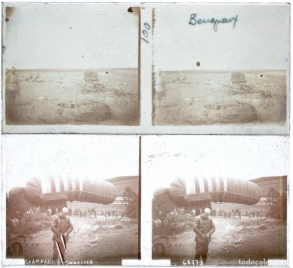 Fon&oacute;grafos e gravadores de v&aacute;lvulas: PRIMERA GUERRA MUNDIAL 14 CRISTALES ESTEREOSCOPICOS FORMATO 6 X 13 cm.