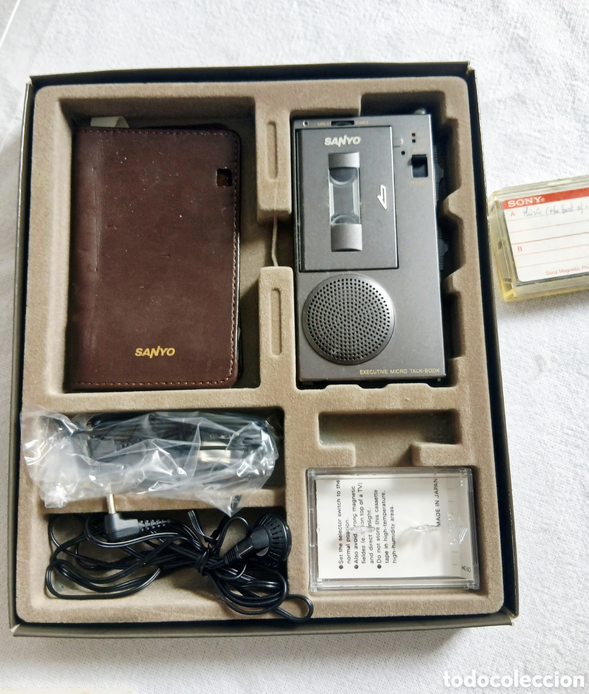 Fon&oacute;grafos y grabadoras de v&aacute;lvulas: Grabadora Microcasete Vintage SANYO TRC 6100 Executive Micro Talk-Book - COMPLETA EN CAJA