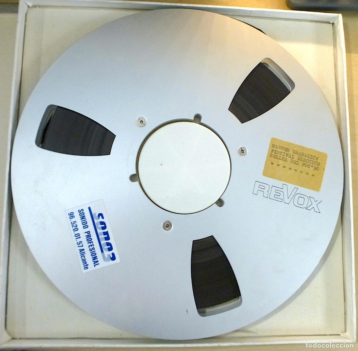 Phonographs and valve recorders: Carrete magnetofono aluminio Revox 10,5&prime;&prime; 26,5 cm NAB + cinta Bellea del Foc '90 MASTER