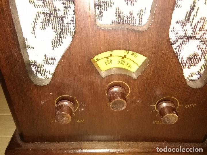 Radios de galena: Radio s&iacute;mil antiguo funcionando 17x14x7 - Foto 3