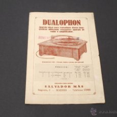 Gramófonos y gramolas: CATÁLOGO DE RADIO-GRAMÓFONOS DUALOPHON. MADRID. AÑOS 20.
