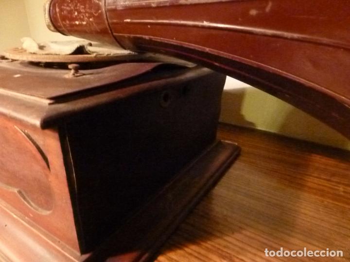 Gram&oacute;fonos y gramolas: caja de gramofono con trompa - Foto 8