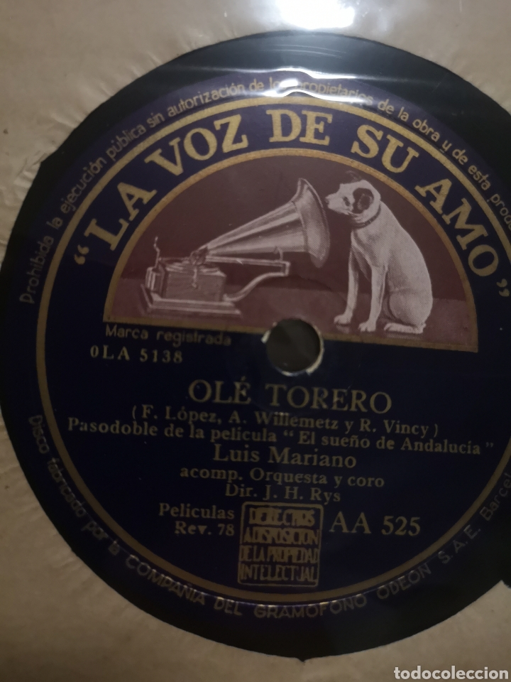 Gram&oacute;fonos y gramolas: Disco pizarra la voz de su amo - Foto 1
