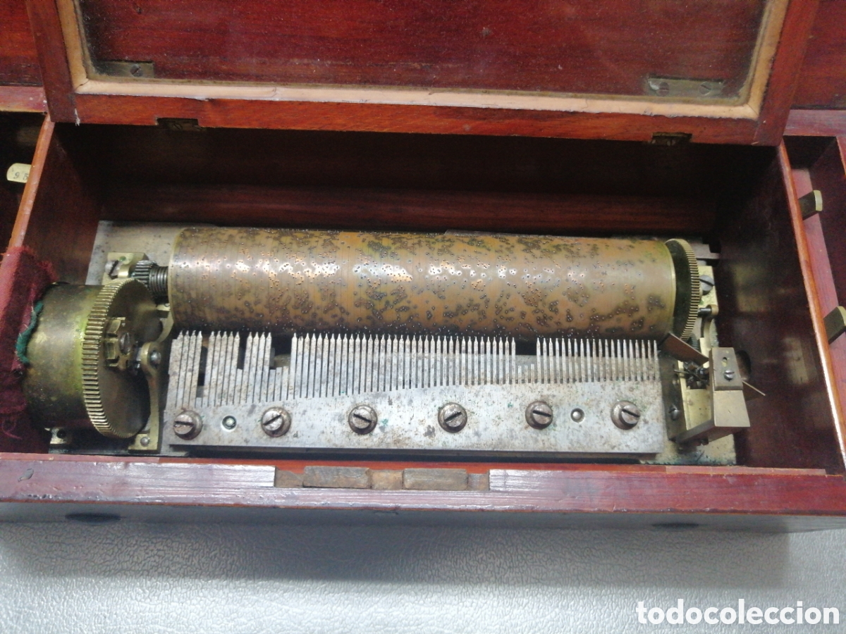 Gram&oacute;fonos y gramolas: Caja de m&uacute;sica de cilindro - Foto 6