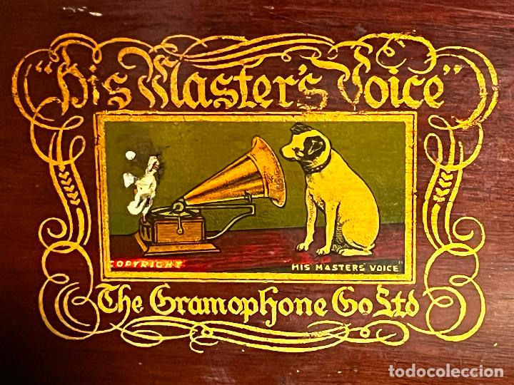 Gram&oacute;fonos y gramolas: Gram&oacute;fono HIS MASTER&rsquo;S VOICE, d&eacute;cada de 1920. Funcionando. - Foto 5
