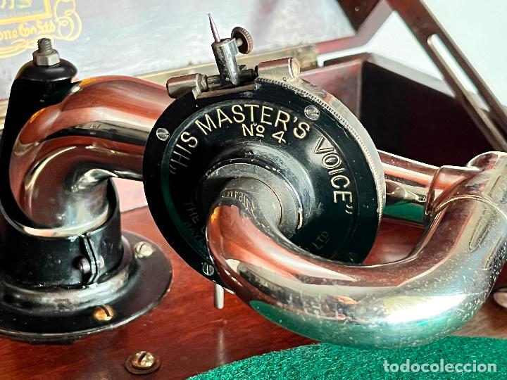 Gram&oacute;fonos y gramolas: Gram&oacute;fono HIS MASTER&rsquo;S VOICE, d&eacute;cada de 1920. Funcionando. - Foto 12