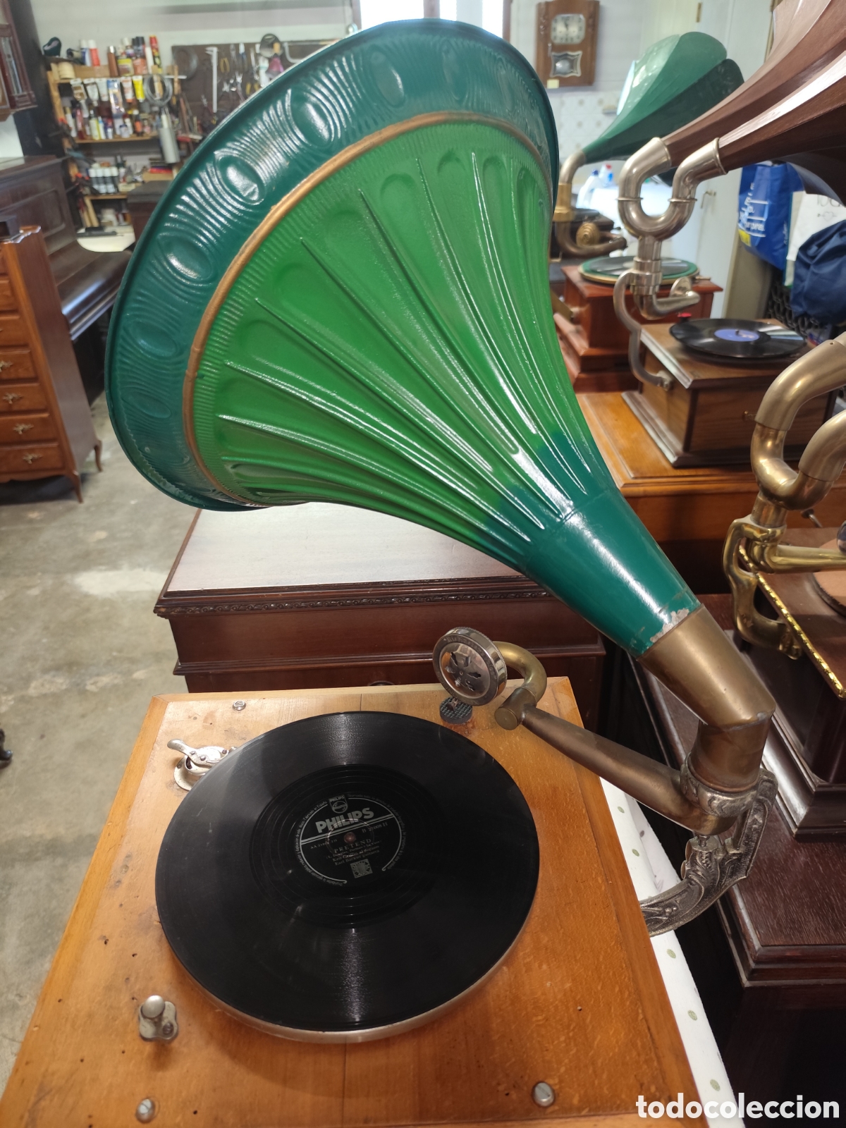 Gram&oacute;fonos y gramolas: 1 Gram&oacute;fono Gramophone y otro de Casa Werner - Foto 2