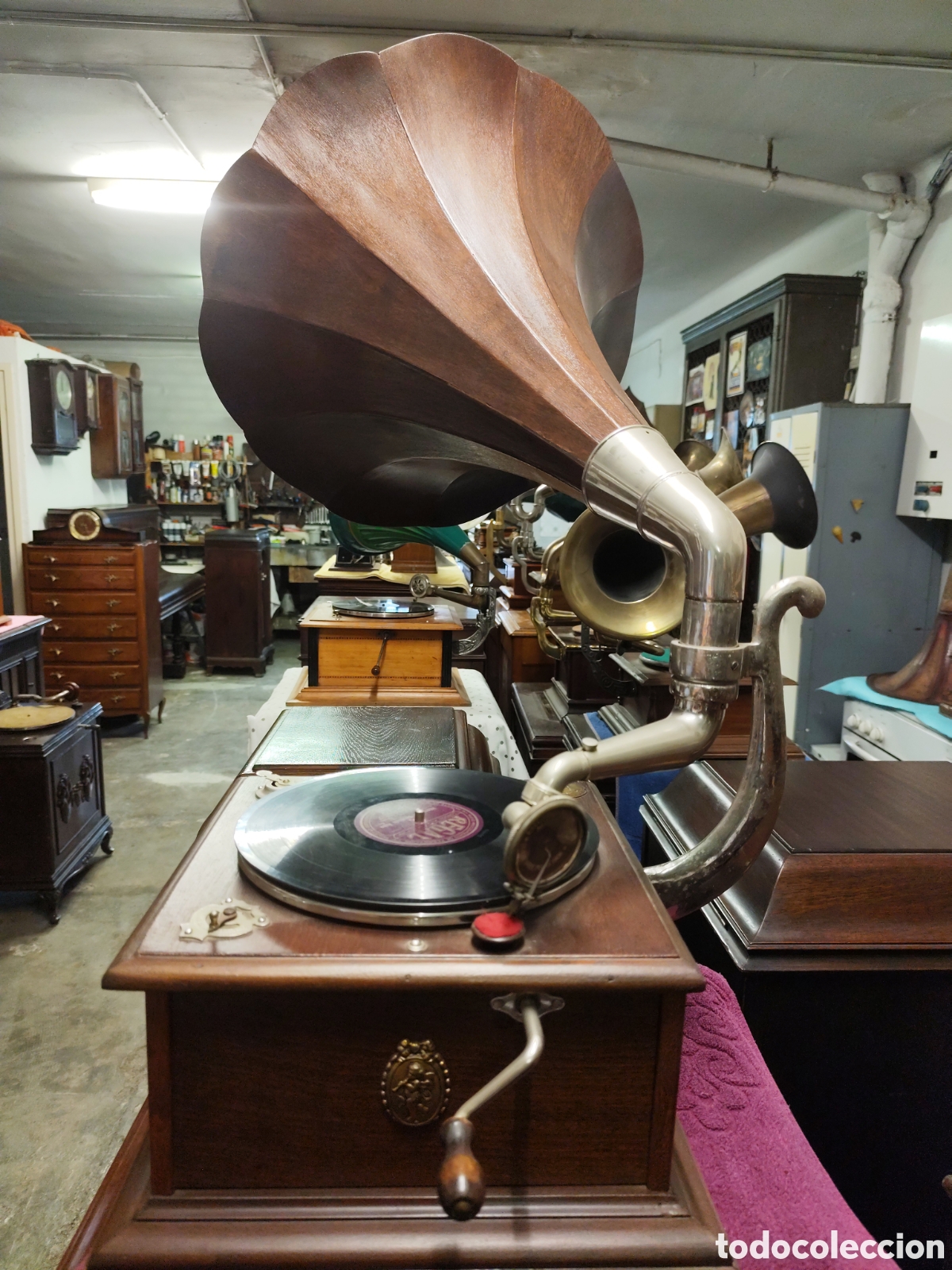 Gram&oacute;fonos y gramolas: 1 Gram&oacute;fono Gramophone y otro de Casa Werner - Foto 8