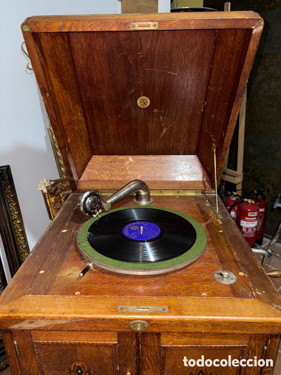 Gram&oacute;fonos y gramolas: Gram&oacute;fono de mueble (Himnophon) - Foto 5