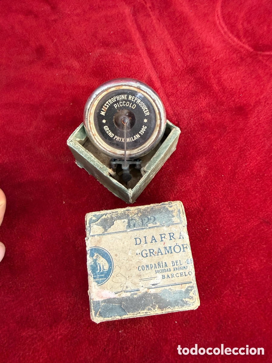Gram&oacute;fonos y gramolas: Antigua diafragma de gramofono,Gran Prix 1906,Milan