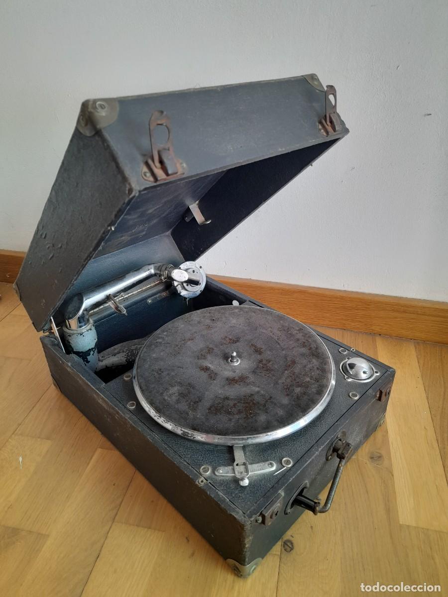 Grammophone: Gram&oacute;fono port&aacute;til columbia viva tonal 201, funcionando, sin comprobar sonido, 40x28x18cm aprox