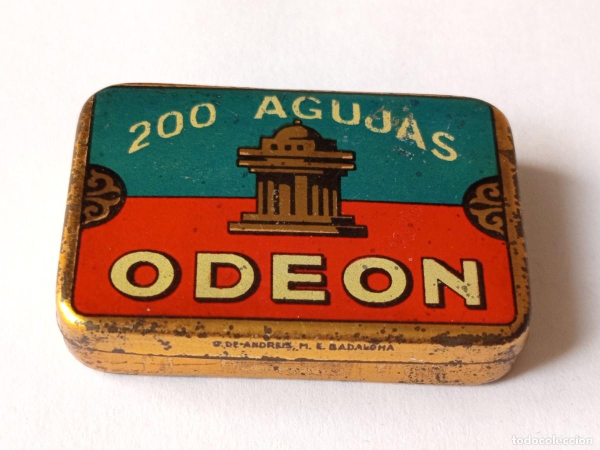 Gram&oacute;fonos y gramolas: Caja Met&aacute;lica ODE&Oacute;N Gram&oacute;fono / Gramola + 86 Agujas Limpias Sin &Oacute;xido.