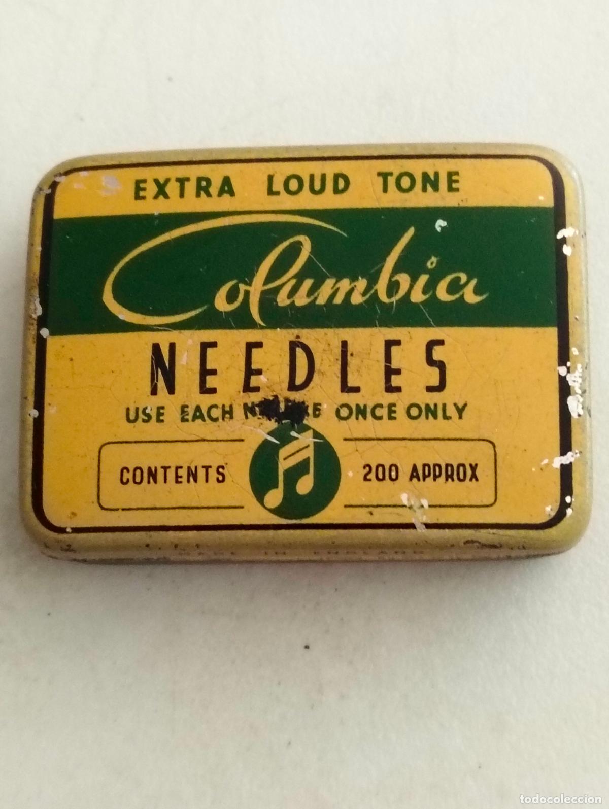 Gram&oacute;fonos y gramolas: ANTIGUA CAJA DE AGUJAS GRAMOFONO, COLUMBIA - EXTRA LOUD TONE, MEDIDAS 48 X 35 X 15 MM