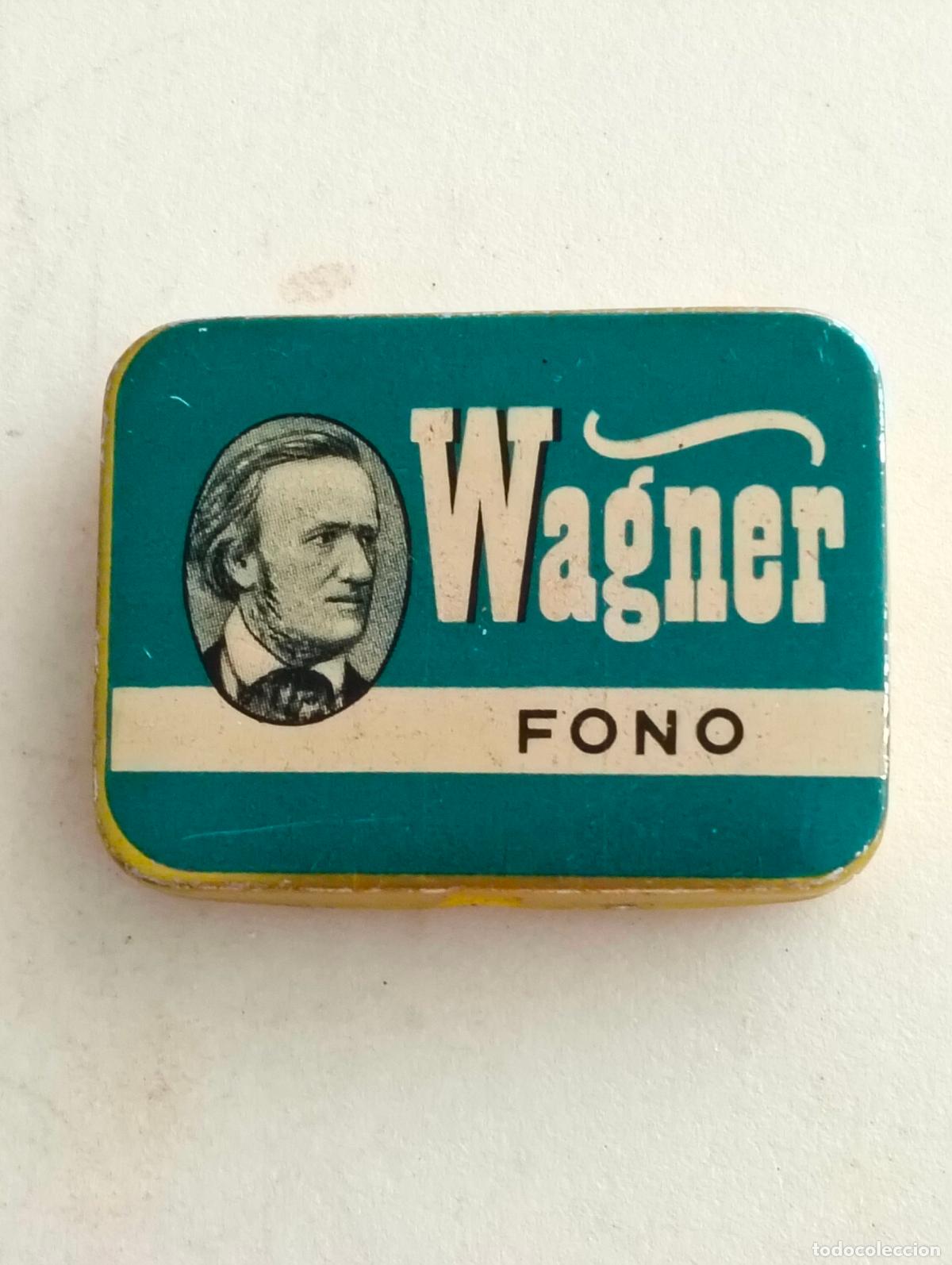 Gram&oacute;fonos y gramolas: ANTIGUA CAJA DE AGUJAS GRAMOFONO, WAGNER - FONO, MEDIDAS 45 X 35 X 10 MM