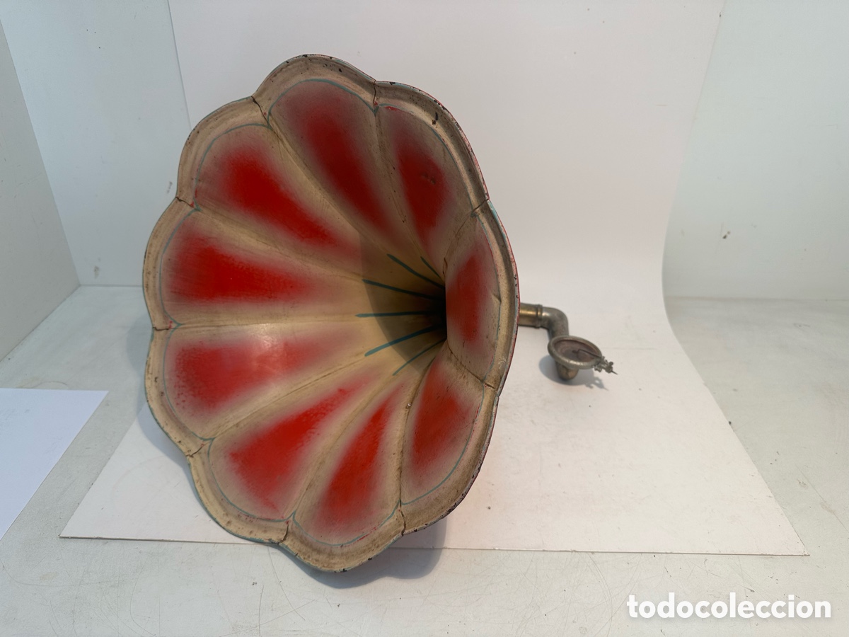 Gram&oacute;fonos y gramolas: CONJUNTO DE BOCINA O TROMPETA Y DIAFRAGMA PARA GRAMOFONO ANTIGUO.