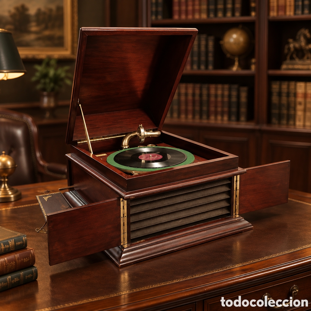 Gramophones and jukeboxes: GRAMOFONO , GRAMOLA . A.W GAMAGE . HOLBORN LONDON . FUNCIONANDO