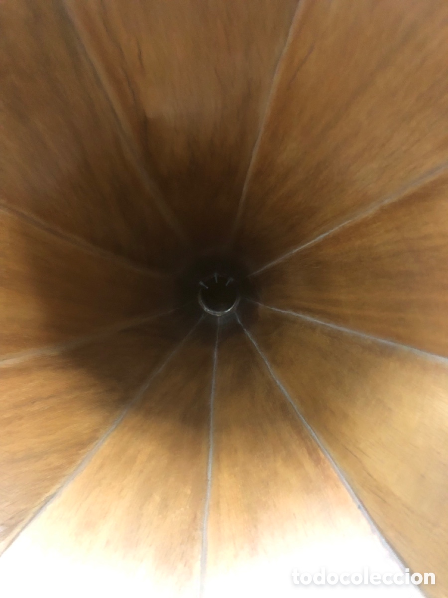 Gram&oacute;fonos y gramolas: Gram&oacute;fono bocina de madera funcionando - Foto 25
