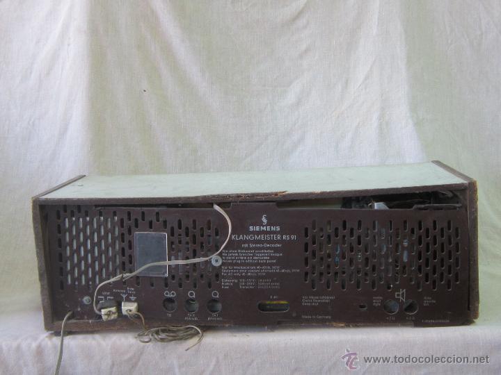 Radios antiguas: RADIO SIEMENS KLANGMEISTER ELECTRONIC RS91 - Foto 6