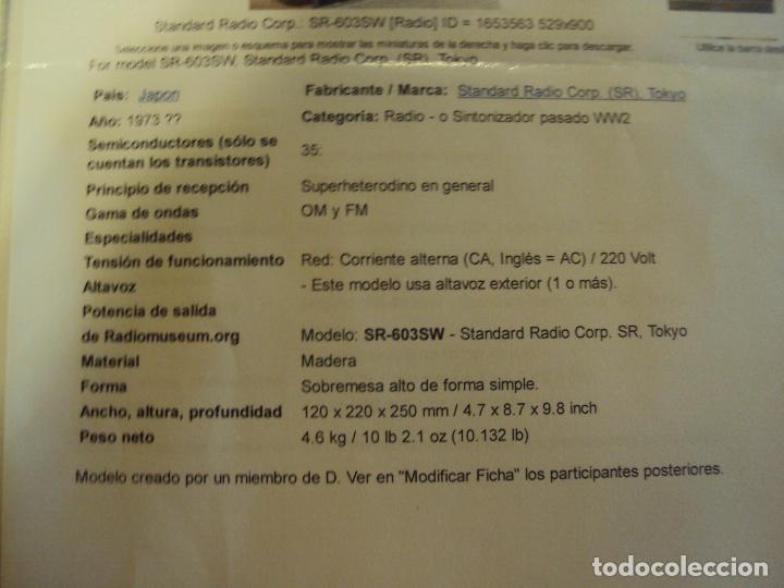 Radios antiguas: RADIO SR-603SW - Foto 3