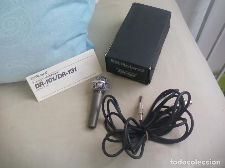 Radios antiguas: VINTAGE MICROFONO DINAMICO ROLAND DR-101. DYNAMIC MICROPHONE, CON CABLE, ESTUCHE E INSTRUCCIONES - Foto 2