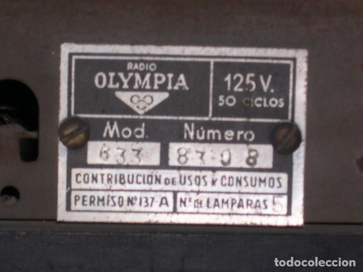 Radios antiguas: RADIO 5 LAMPARAS OLYMPIA 1940 - Foto 5