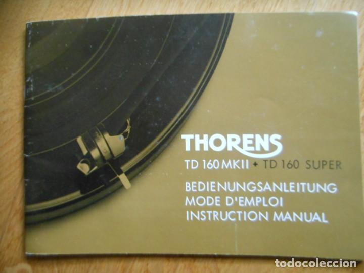 Radios antiguas: MANUAL INSTRUCCIONES THORENS TD 160 MKII - Foto 1