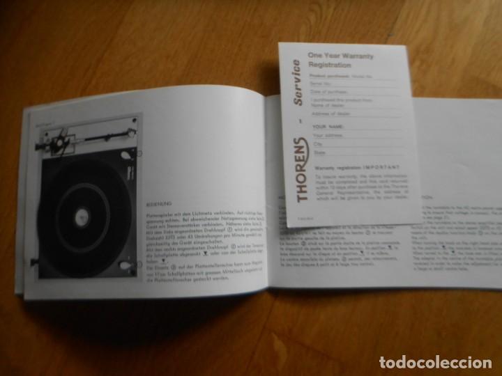 Radios antiguas: MANUAL INSTRUCCIONES THORENS TD 160 MKII - Foto 2