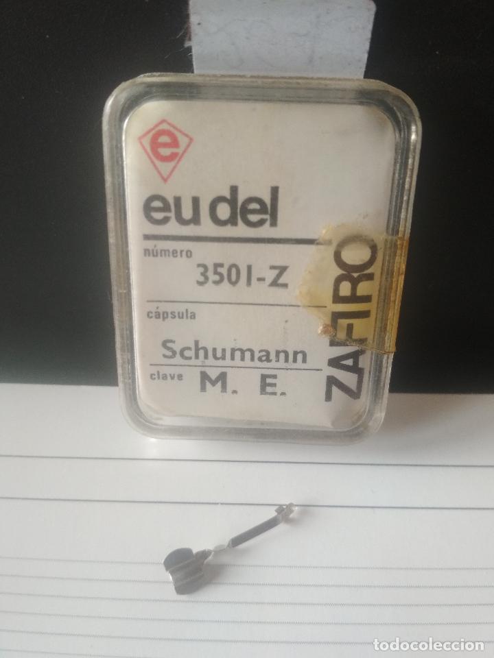 Radios antiguas: AGUJA TOCADISCOS EUDEL 1301- Z SCHUMANN M.E ZAFIRO SIN USO - Foto 1