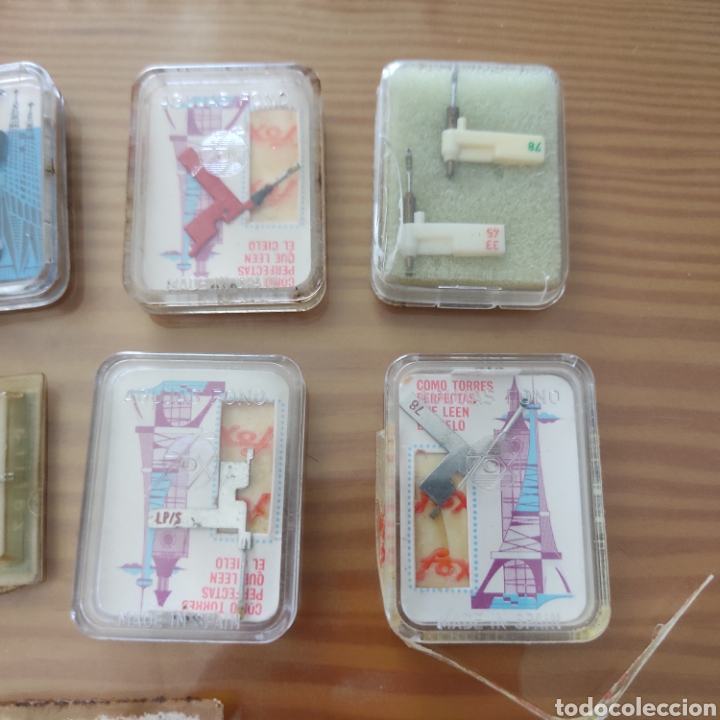 Radios antiguas: Lote de 14 agujas para tocadiscos - Foto 3