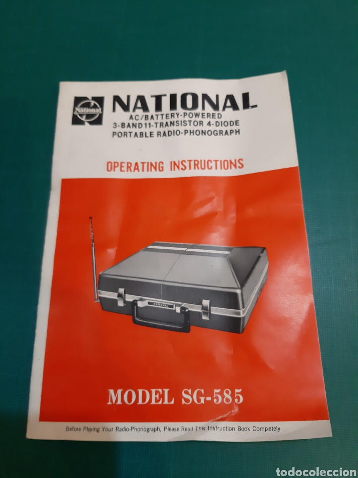 Radios antiguas: NATIONAL RADIO TOCADISCOS PORT&Aacute;TIL MODELO SG 585 JAP&Oacute;N INSTRUCCIONES MATSUSHITA ELETRIC OSAKA JAPON