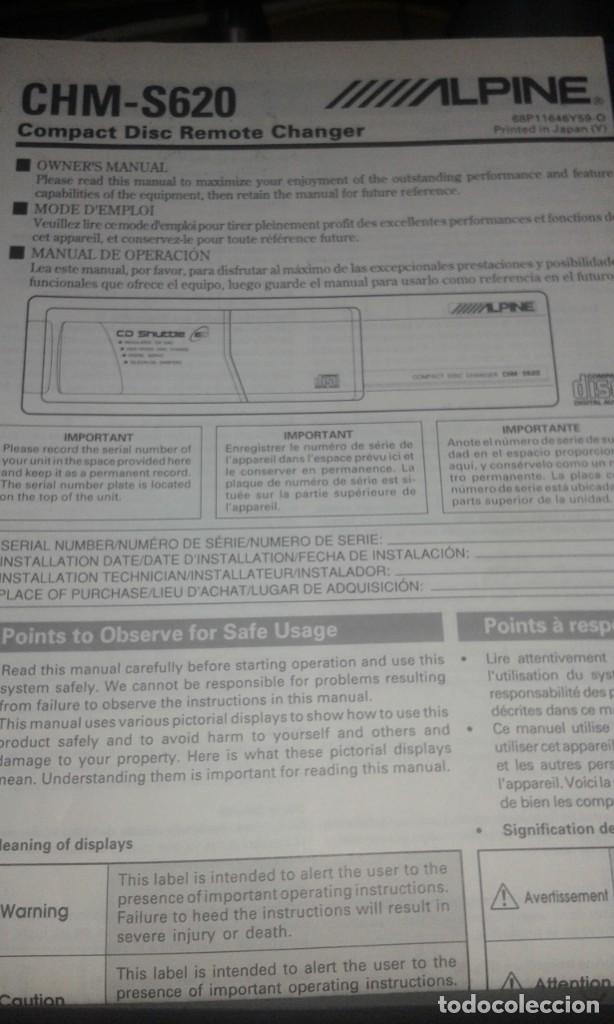 Radios antiguas: MANUAL ALPINE TDM 7554-R - Foto 3
