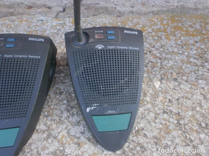 Radios antiguas: Microfono de mesa philips digital congress network - 2 unidades - cable cortado, sin probar - Foto 2