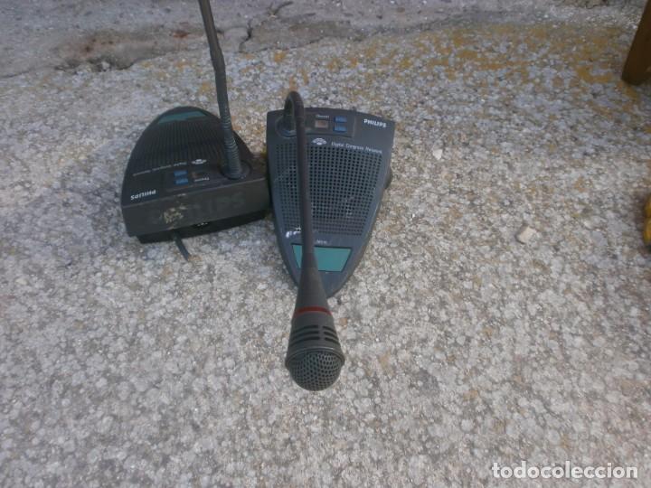 Radios antiguas: Microfono de mesa philips digital congress network - 2 unidades - cable cortado, sin probar - Foto 4