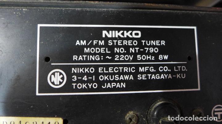 Radios antiguas: SINTONIZADOR DE RADIO NIKKO NT-790 AM/FM STEREO TUNER - Foto 7 - 282873233