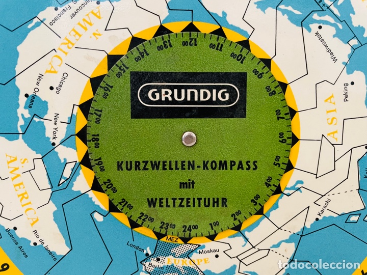 Radios antiguas: Grundig Weltzeithur libreto emisoras - Foto 2